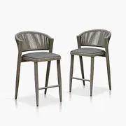 Purple Leaf Barstool (Stone Grey, Modern Counter Height Stool)