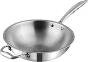 Vinod Platinum Triply Stainless Stee Wok -26cm (Induction Friendly)