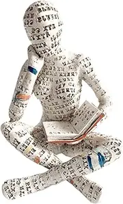 Reading Women Thinker Statue Modern Abstract Art Sculpture, Resin Pulp Reading Collectible Figurines for Home Living Room Office Shelf Decoration