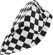 [FRCOLOR] Chef Hat for Men Women Checkered Print Cooking Headwear Breathable Durable Cap for Western Restaurants Cafes Hotels Stylish Chef Beret for Comfortable Kitchen Use