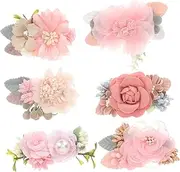 Abaodam 6Pcs Floral Hair Bows for Handmade Hair Barrettes Flower Clips with Alligator Clips for Stage Performances Daily Use