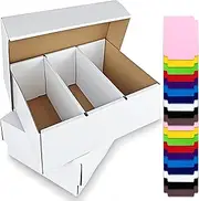 MUMULULU 2 Pack Trading Card Storage Box 1200 Count Corrugated Cardboard Storage Boxes with Dividers for Football Basketball Baseball Card