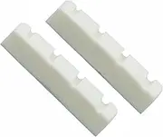 String Acoustic Guitar Bone Saddle 2Pcs 4 String Acoustic Guitar Bone Bridge Saddle Flat Bottom Pre-Slotted Bone Nuts Replacement Parts Accessories Precision Bass Jazz Bass Set Flat Bottom Pre-Slotted