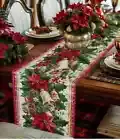 Christmas Table Runner 72"x13" Woven Polyester, Holiday Dining Decor