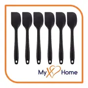 8" Black Silicone Spatula by MyXOHome (1, 2, 4 or 6 Spatulas)