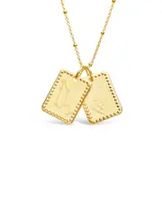 Sterling Forever 14K Plated Leo Zodiac Tag Necklace