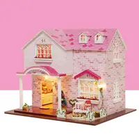 在飛比找金石堂精選優惠-DIY手工房子－粉色甜心雙層房子