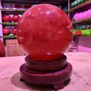 8.44LB Natural red smelting stone ball, charged quartz crystal ball repair