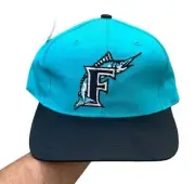 Vintage NWT Florida Marlins Twins Snapback Hat Cap Deadstock NEW MLB Baseball