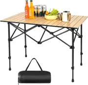 Camping Table Roll up Surface Lightweight, Suitable for 4 Adults with Yellow