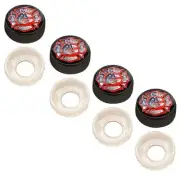 4 Black Custom License Plate Frame Screw Snap Caps Covers Fire Dep USA Flag