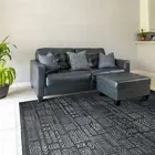 Bedside Rug Charcoal Black Soft Plush Modern Carpet High Traffic Mat 160x230cm