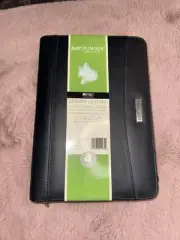 Day Runner Organizer Planner Sz 4 1 1/4” Black Leather Binder Office