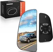 A-Premium Left Driver Side Lower Mirror Glass with Backing Plate - Compatible with Dodge Ram 1500 2009-2024, Ram 2500 2010-2018, Ram 3500 2010-2018 - Towing Mirror Convex