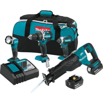 18V 4-Piece 5.0Ah LXT Lithium-Ion Brushless Cordless Combo Kit Hammer Drill/