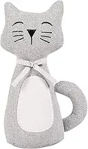 Cute Animals Decorative Door Stoppers, Soft Durable Fabric Weighted Interior Wall Protector for Home & Office, Anti Collision Heavy Duty Compact Floor Decor Book Stopper, Grey White Cat