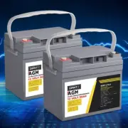 Giantz 12V 50Ah AGM Deep Cycle Battery X2 Camping Caravan 4WD Off Grid Batteries
