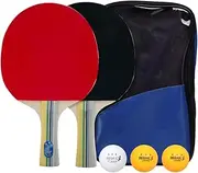 Generic Pong Paddles 2 Rackets & 3 Balls Table Tennis Paddles with Storage Bag Pong Paddles Set Non Slip 2 Player Pong Set for Advanced Training