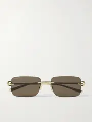 [GUCCI EYEWEAR] GUCCI EYEWEAR - Rimless Square-frame Gold-tone Sunglasses - One size One size Gold