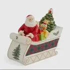 New Spode Christmas Tree Tartan Figural Santa Sleigh Cookie Jar 2023 13.5”