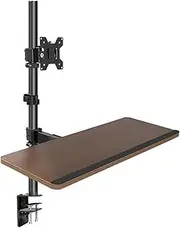 Monitor Arm Single Monitor Desk Mount with Keyboard Tray, Height Adjustable Monitor Mount arm with C-Clamp Base for Most 17"-40" Screens, Holds up to 29.7 lbs Monitor Mount(17"-27")