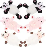 WOONEKY 6 Pack Plush Animal Hair Ties Furry Hair Scrunchies for Girls Women Cartoon Ponytail Holders Elastic for Boys and Girls Parties Everyday
