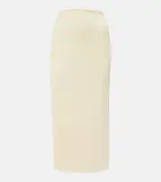 [Vince] Vince Pleated satin midi skirt AU 12 white
