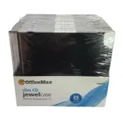 Slim CD Jewel Case 25 Pack Office Max Brand New For CD, DVD Or Blu-ray