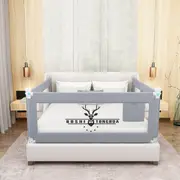 Baby Bed Rail Toddler Safety Guard Adjustable Kid Infant Bed Universal 59/71/79" Grey 1.8m