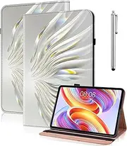 [YiChZhe] Case for Samsung Galaxy Tab S6 Lite 10.4 2024/2022/2020 with Pen Holder, Lightweight PU Protective Case with Card Slot, Auto Sleep/Function for SM-P620N/P625N/P610N/P613N/P615N Crystal Wings