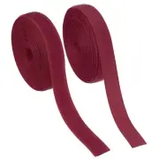 Sew on Hook and Loop Tape, 3/4 Inch Nylon Fastener Strips 5 Yards (Dark Red)