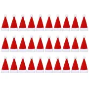 30pcs Mini Santa Hats Christmas Santa Hat Silverware Holders for Silverware
