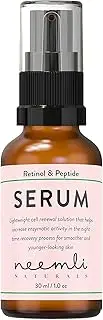 [Neemli Naturals] Retinol & Peptide Serum, Light Weight Renewal Solution for Smooth, Even-Toned, Younger Looking Skin, Promotes Cell Turnover for Youthful, Smooth Skin, 30ml