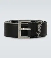 [Saint Laurent] Saint Laurent Slim grained leather belt Inch 36 black