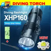 Diving Flashlight Rechargeable Torch 1000M Underwater Lantern IPX8 Waterproof