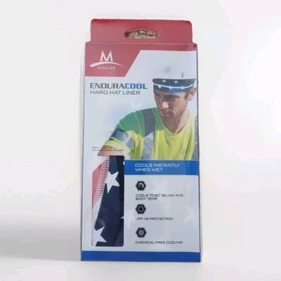 Mission EnduraCool Hard Hat Liner New Cooling Towel Patriotic USA Flag Yellow