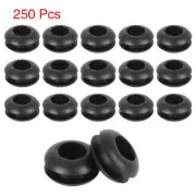 250pcs 6mm Double Side Rubber Grommets Car Electric Cable Protector Gasket Black