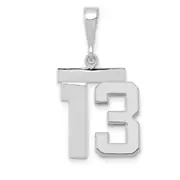 14k White Goldw Medium Polished Number 13 Charm