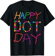 [X.Style] Happy Dot Day Polka Dot September 15th Man Woman Boys Kids ds720 T-Shirt (M) Black