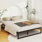 Queen Metal Bed Frame with Headboard Base Only Metal Platform Bed with Easy As