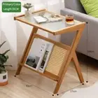 Z Shape Side Table Mobile Cabinet Vintage Edge Shelf Living Room Furniture Glass