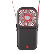Hanging Neck Fan Mini Portable Folding USB Mute Power Bank Portable Handheld Desktop Multi Function Charge Fan - black