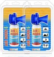 2-Pack Air Horn, 122db Air Horns Can, Heard up to 1/2 Mile Away, 1.4OZ SM100