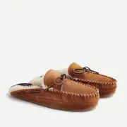 J Crew Men's Suede faux-shearling scuff slippers Item AT385 Size 8