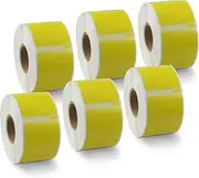 BETCKEY - 6 Rolls Yellow Address Labels (Large) Compatible with DYMO 99012(S0722400), 36mm x 89mm, 1560 Coloured Labels for LabelWriter 450 Series and 4XL