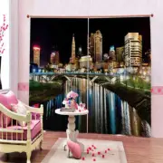 Beautiful Night Of City 3D Curtain Blockout Photo Printing Curtains Drape Fabric