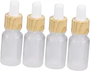 HEATSHAKING 4Pcs Essential Oil Dropper Bottles Transparent Subpackaging Travel Containers for Aromatherapy Reusable Glass Storage for Fragrance and Liquids
