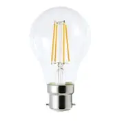 LV LUCE 8w 240v A60 GLS LED Filament Light Bulb - B22 Clear 6000K Daylight