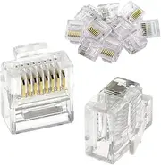 10pcs CAT5 Short RJ45 Plug 8P8C Crimp Network Connector Gold Plated Modular Ethernet LAN Cable Head Crystal Adapter Unshielded