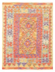 Vintage Hand Woven Carpet 3'1" x 4'0" Traditional Wool Kilim Rug